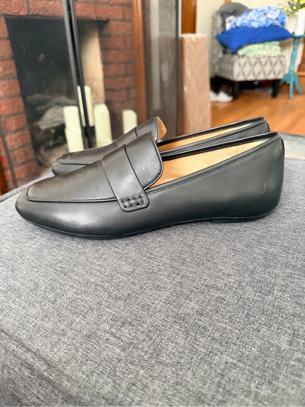 Fitflop Womens Black Leather Slip-On Loafers
